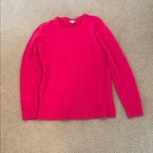 J. Crew Factory Women's Bright Pink Crew Neck Sweater